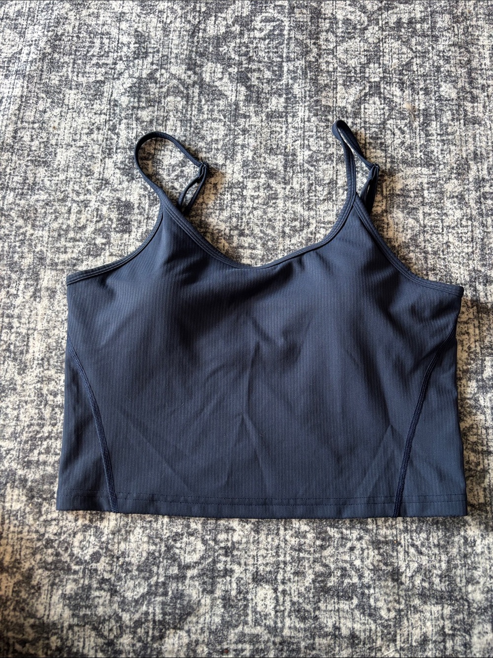 Lululemon Women’s Wunder Train U-Neck Strappy Ribbed Tank Top sz 10 - club blue